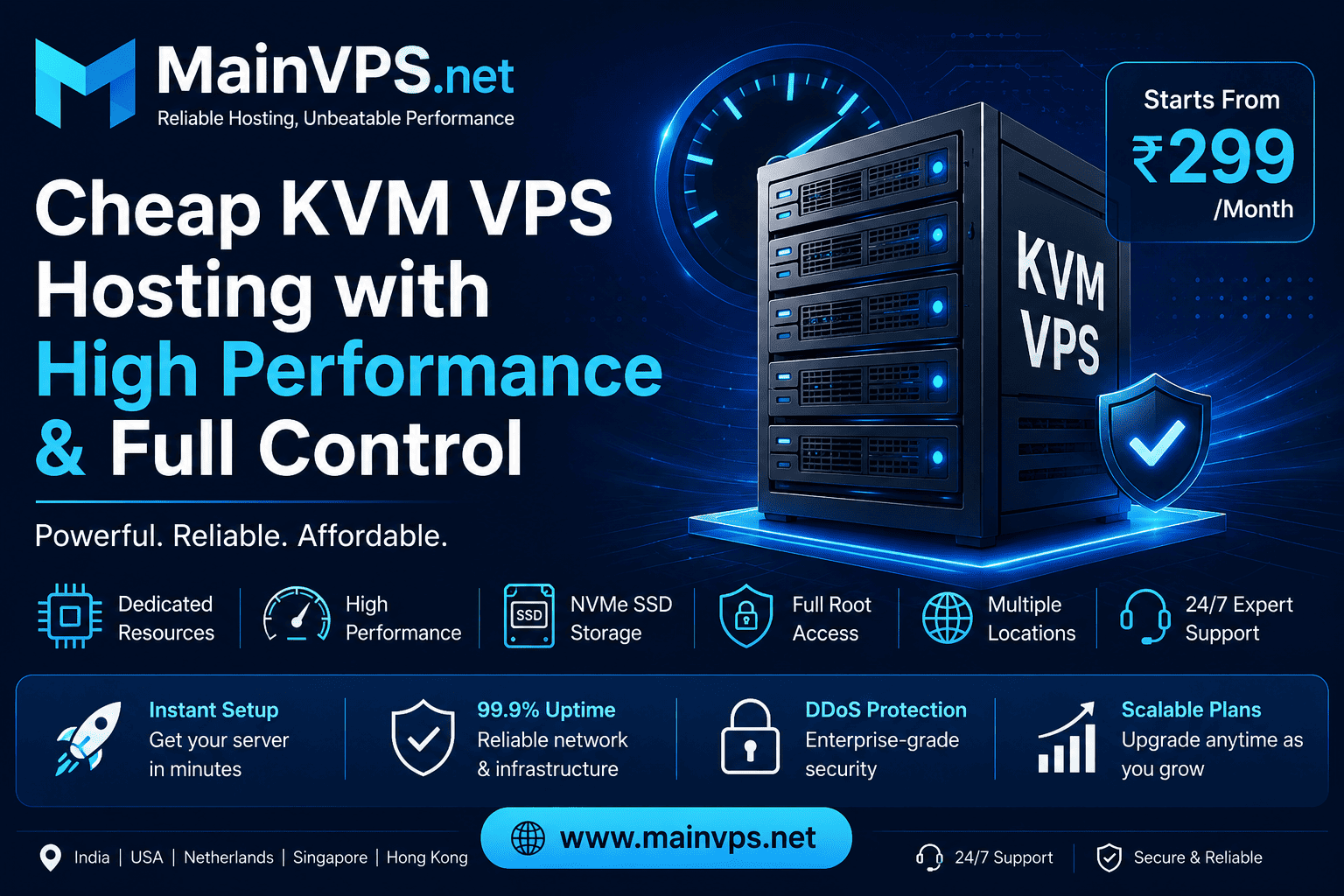 Cheap KVM VPS Hosting with High Performance & Full Control