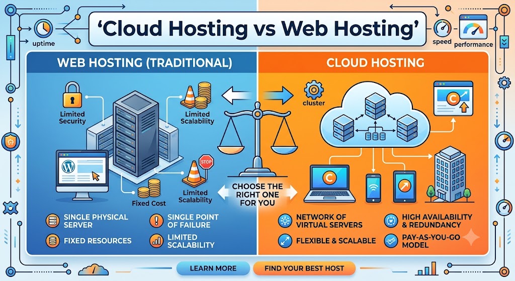 Cloud Hosting vs Web Hosting